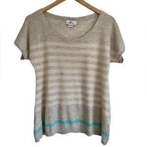 Vineyard Vines Cashmere Short Sleeve Sweater Striped Small